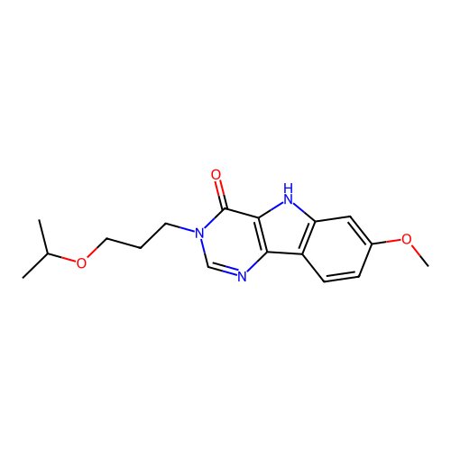 3-(3-isopropoxypropyl)-7-methoxy-3H-pyrimido[5,4-b]indol-4(5H)-one structure