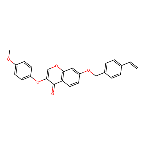3-(4-Methoxyphenoxy)-7-[(4-vinylphenyl)methoxy]chromen-4-one structure