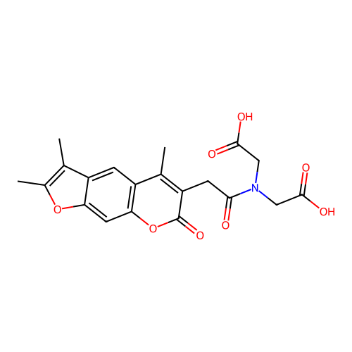 2,2'-((2-(2,3,5-trimethyl-7-oxo-7H-furo[3,2-g]chromen-6-yl)acetyl)azanediyl)diacetic acid structure
