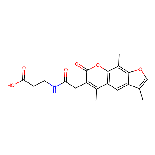 N-[(3,5,9-trimethyl-7-oxo-7H-furo[3,2-g]chromen-6-yl)acetyl]-beta-alanine structure