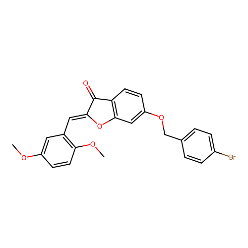 (Z)-6-((4-bromobenzyl)oxy)-2-(2,5-dimethoxybenzylidene)benzofuran-3(2H)-one structure
