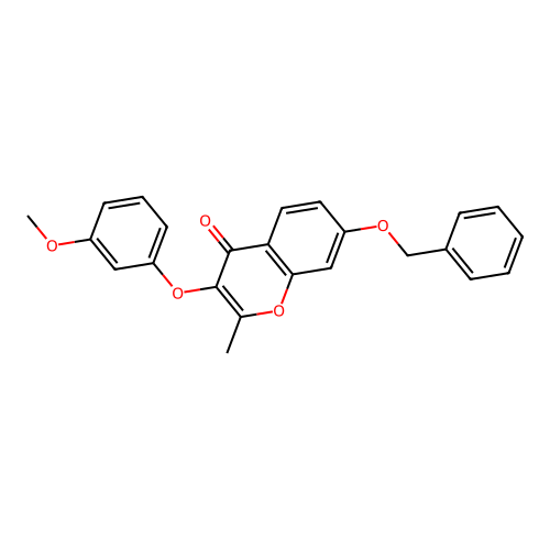 7-(benzyloxy)-3-(3-methoxyphenoxy)-2-methyl-4H-chromen-4-one structure