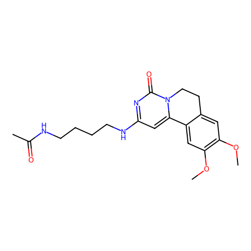 N-(4-((9,10-dimethoxy-4-oxo-6,7-dihydro-4H-pyrimido[6,1-a]isoquinolin-2-yl)amino)butyl)acetamide structure