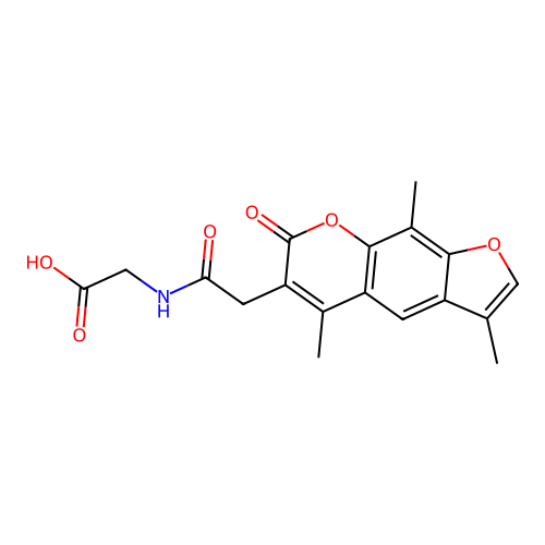 2-(2-(3,5,9-trimethyl-7-oxo-7H-furo[3,2-g]chromen-6-yl)acetamido)acetic acid structure