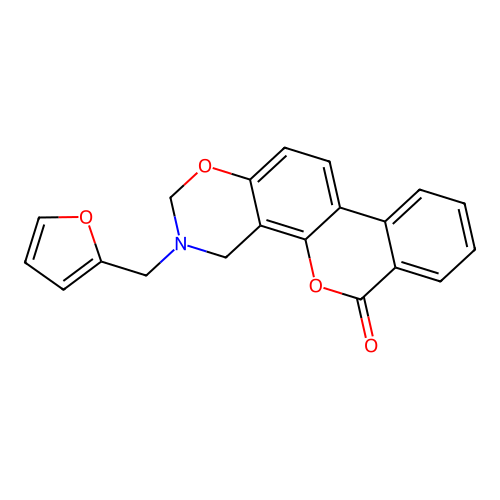 3-(2-Furylmethyl)-3,4-dihydrobenzo[3,4]chromeno[8,7-e][1,3]oxazin-6-one structure