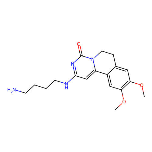 2-((4-aminobutyl)amino)-9,10-dimethoxy-6,7-dihydro-4H-pyrimido[6,1-a]isoquinolin-4-one structure