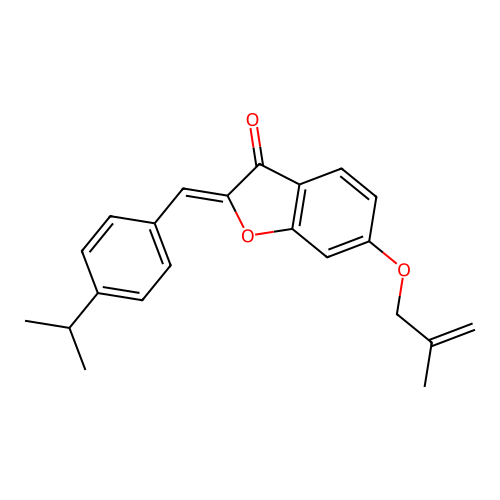 (2Z)-6-(2-methylprop-2-enoxy)-2-[(4-propan-2-ylphenyl)methylidene]-1-benzofuran-3-one structure
