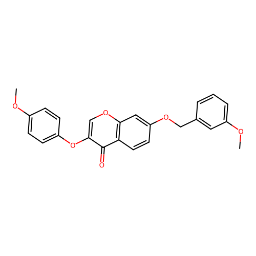 7-((3-methoxybenzyl)oxy)-3-(4-methoxyphenoxy)-4H-chromen-4-one structure