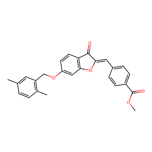 (Z)-methyl 4-((6-((2,5-dimethylbenzyl)oxy)-3-oxobenzofuran-2(3H)-ylidene)methyl)benzoate structure