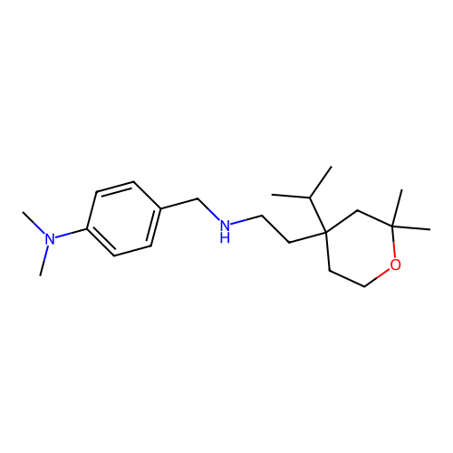 4-[[2-(2,2-dimethyl-4-propan-2-yl-oxan-4-yl)ethylamino]methyl]-N,N-dimethyl-aniline structure