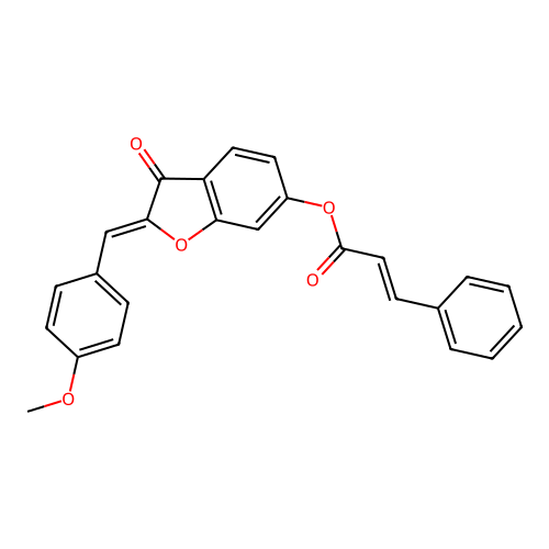 (Z)-2-(4-methoxybenzylidene)-3-oxo-2,3-dihydrobenzofuran-6-yl cinnamate structure