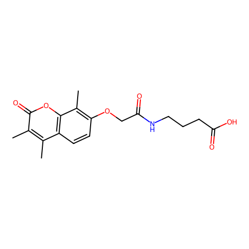 4-({[(3,4,8-trimethyl-2-oxo-2H-chromen-7-yl)oxy]acetyl}amino)butanoic acid structure
