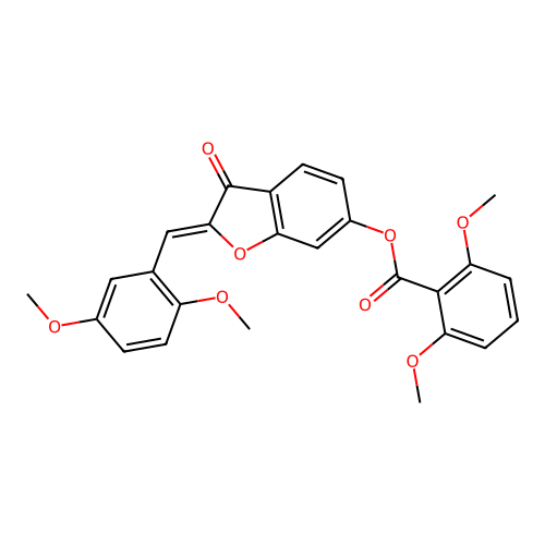 (Z)-2-(2,5-dimethoxybenzylidene)-3-oxo-2,3-dihydrobenzofuran-6-yl 2,6-dimethoxybenzoate structure