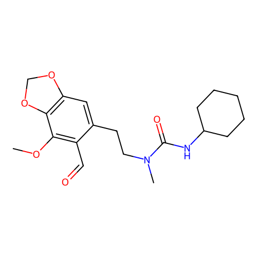 3-Cyclohexyl-1-[2-(6-formyl-7-methoxy-1,3-benzodioxol-5-yl)ethyl]-1-methylurea structure