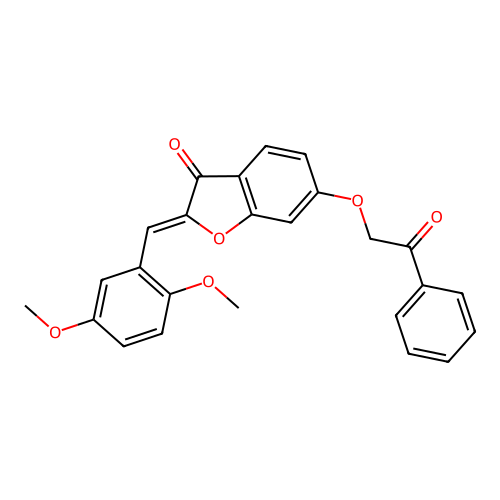 2-[(2,5-Dimethoxyphenyl)methylene]-6-(2-oxo-2-phenylethoxy)benzo[b]furan-3-one structure
