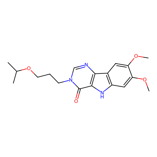 3-(3-isopropoxypropyl)-7,8-dimethoxy-3H-pyrimido[5,4-b]indol-4(5H)-one structure