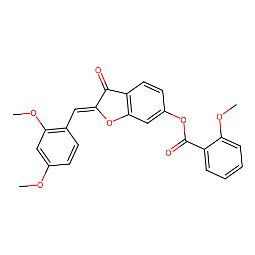 (2Z)-2-(2,4-dimethoxybenzylidene)-3-oxo-2,3-dihydro-1-benzofuran-6-yl 2-methoxybenzoate structure