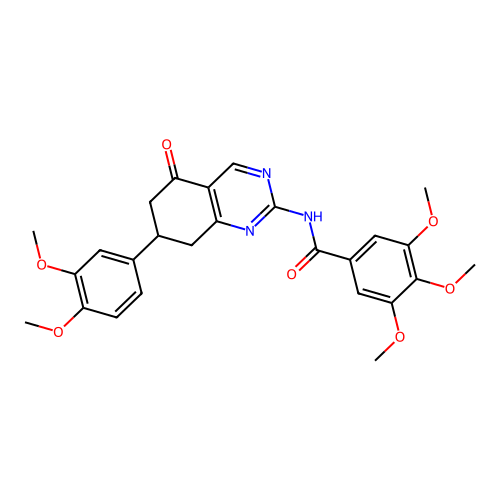 N-(7-(3,4-dimethoxyphenyl)-5-oxo-5,6,7,8-tetrahydroquinazolin-2-yl)-3,4,5-trimethoxybenzamide structure
