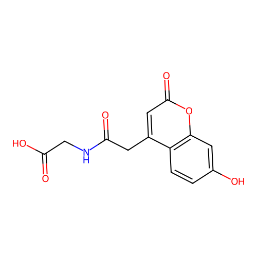 2-(2-(7-hydroxy-2-oxo-2H-chromen-4-yl)acetamido)acetic acid structure