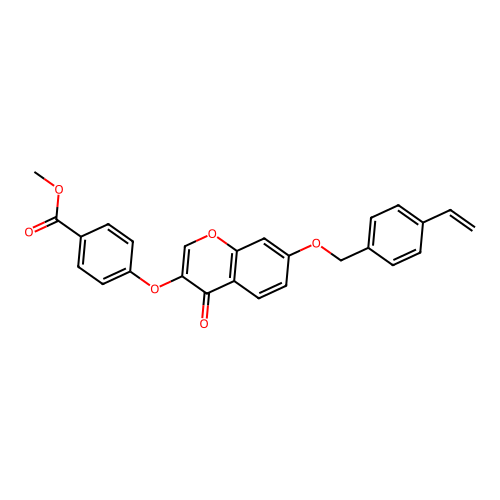Methyl 4-{4-oxo-7-[(4-vinylphenyl)methoxy]chromen-3-yloxy}benzoate structure