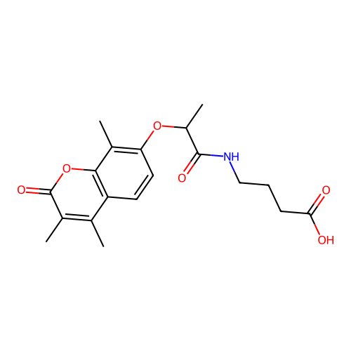 4-({2-[(3,4,8-trimethyl-2-oxo-2H-chromen-7-yl)oxy]propanoyl}amino)butanoic acid structure