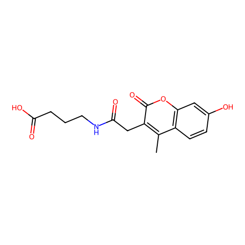 4-{[(7-hydroxy-4-methyl-2-oxo-2H-chromen-3-yl)acetyl]amino}butanoic acid structure