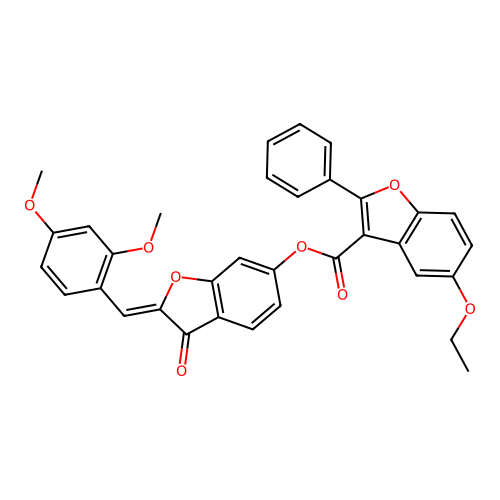 (2Z)-2-(2,4-dimethoxybenzylidene)-3-oxo-2,3-dihydro-1-benzofuran-6-yl 5-ethoxy-2-phenyl-1-benzofuran-3-carboxylate structure