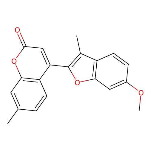 4-(6-methoxy-3-methylbenzofuran-2-yl)-7-methyl-2H-chromen-2-one structure