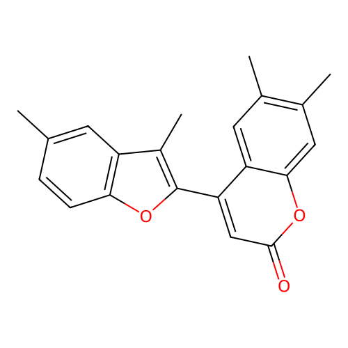 4-(3,5-dimethylbenzofuran-2-yl)-6,7-dimethyl-2H-chromen-2-one structure