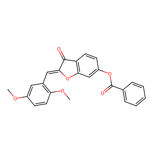 2-[(2,5-Dimethoxyphenyl)methylene]-3-oxobenzo[3,4-b]furan-6-yl benzoate structure