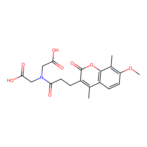 2,2'-((3-(7-methoxy-4,8-dimethyl-2-oxo-2H-chromen-3-yl)propanoyl)azanediyl)diacetic acid structure