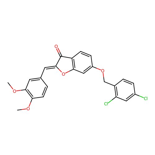 (Z)-6-((2,4-dichlorobenzyl)oxy)-2-(3,4-dimethoxybenzylidene)benzofuran-3(2H)-one structure