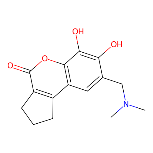 8-[(dimethylamino)methyl]-6,7-dihydroxy-2,3-dihydrocyclopenta[c]chromen-4(1H)-one structure