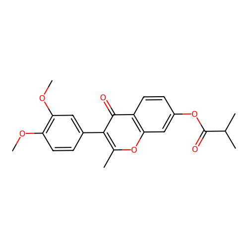 3-(3,4-dimethoxyphenyl)-2-methyl-4-oxo-4H-chromen-7-yl 2-methylpropanoate structure