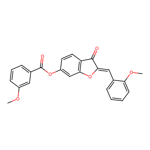 2-[(2-Methoxyphenyl)methylene]-3-oxobenzo[3,4-b]furan-6-yl 3-methoxybenzoate structure