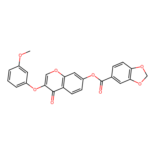 3-(3-methoxyphenoxy)-4-oxo-4H-chromen-7-yl 1,3-benzodioxole-5-carboxylate structure
