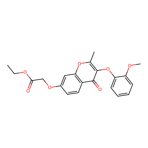 Ethyl 2-[3-(2-methoxyphenoxy)-2-methyl-4-oxochromen-7-yl]oxyacetate structure