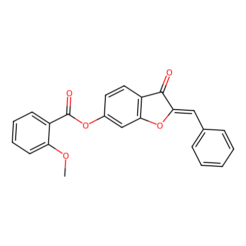 3-Oxo-2-(phenylmethylene)benzo[3,4-b]furan-6-yl 2-methoxybenzoate structure