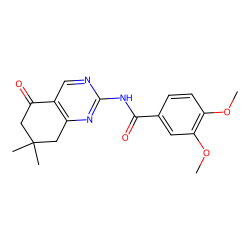 N-(7,7-dimethyl-5-oxo-5,6,7,8-tetrahydroquinazolin-2-yl)-3,4-dimethoxybenzamide structure