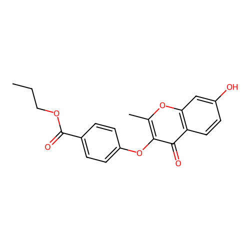 propyl 4-[(7-hydroxy-2-methyl-4-oxo-4H-chromen-3-yl)oxy]benzoate structure