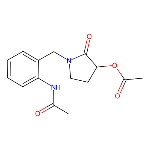 1-(2-Acetamidobenzyl)-2-oxopyrrolidin-3-yl acetate structure