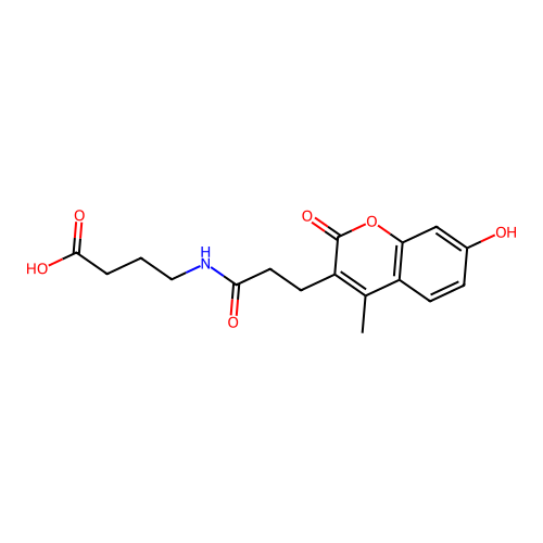 4-{[3-(7-hydroxy-4-methyl-2-oxo-2H-chromen-3-yl)propanoyl]amino}butanoic acid structure