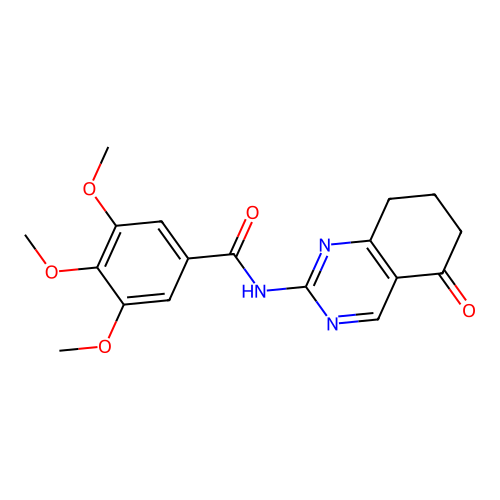 3,4,5-trimethoxy-N-(5-oxo-5,6,7,8-tetrahydroquinazolin-2-yl)benzamide structure