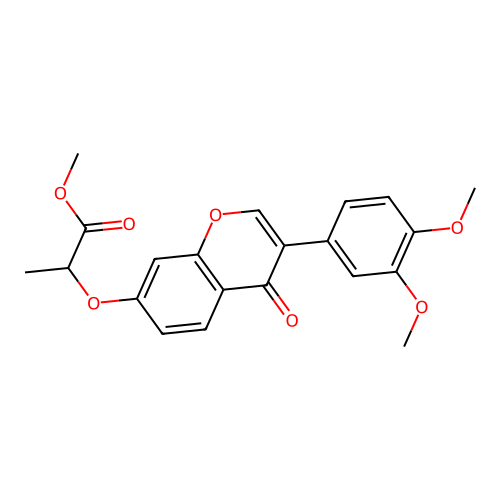 methyl 2-{[3-(3,4-dimethoxyphenyl)-4-oxo-4H-chromen-7-yl]oxy}propanoate structure