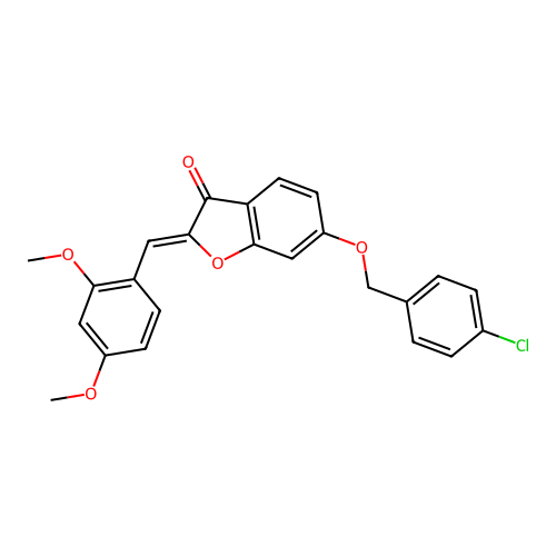 (Z)-6-((4-chlorobenzyl)oxy)-2-(2,4-dimethoxybenzylidene)benzofuran-3(2H)-one structure