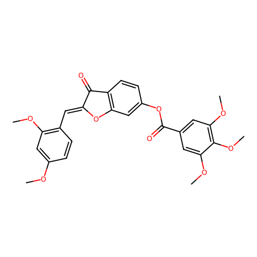 (Z)-2-(2,4-dimethoxybenzylidene)-3-oxo-2,3-dihydrobenzofuran-6-yl 3,4,5-trimethoxybenzoate structure