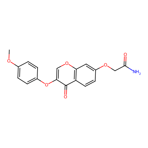 2-((3-(4-methoxyphenoxy)-4-oxo-4H-chromen-7-yl)oxy)acetamide structure
