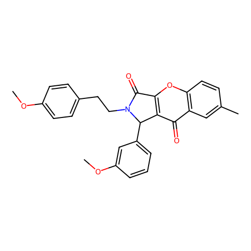 2-(4-methoxyphenethyl)-1-(3-methoxyphenyl)-7-methyl-1,2-dihydrochromeno[2,3-c]pyrrole-3,9-dione structure