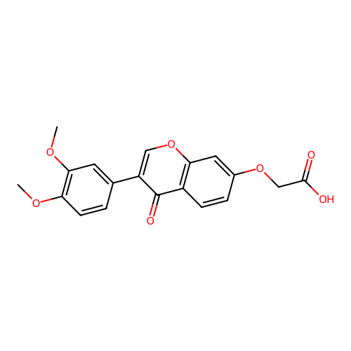 2-((3-(3,4-dimethoxyphenyl)-4-oxo-4H-chromen-7-yl)oxy)acetic acid structure