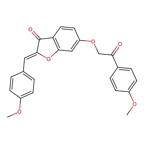 (Z)-2-(4-methoxybenzylidene)-6-(2-(4-methoxyphenyl)-2-oxoethoxy)benzofuran-3(2H)-one structure